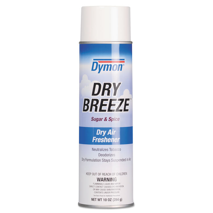 Dymon - Dry Breeze Aerosol Air Freshener, Sugar and Spice, 10 oz Aerosol Spray, 12/Carton