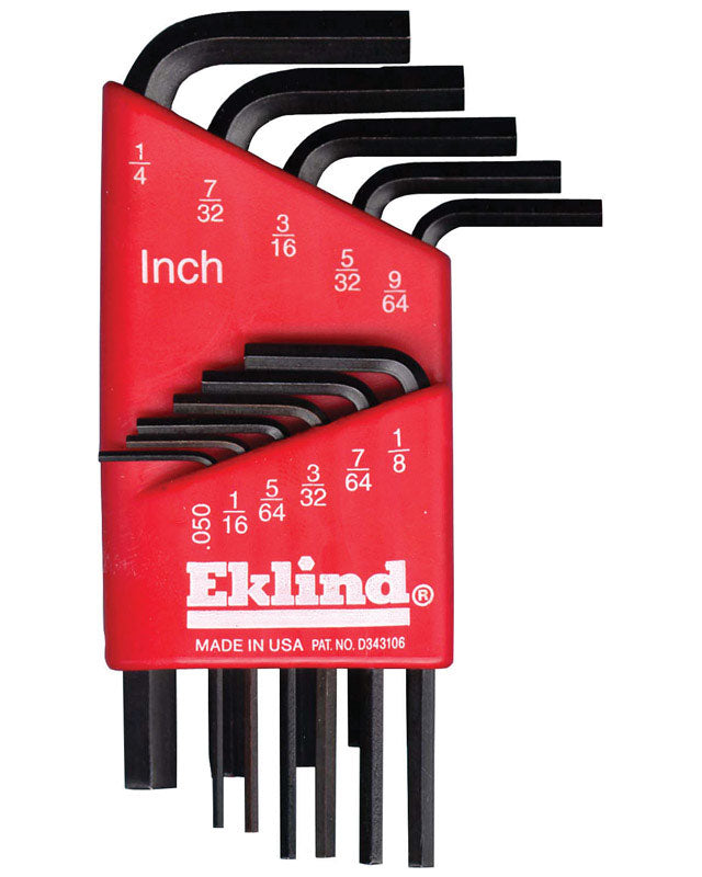 EKLIND - Eklind Hex-L .050 to 1/4 in. SAE L-Handle Hex L-Key Set 11 pc