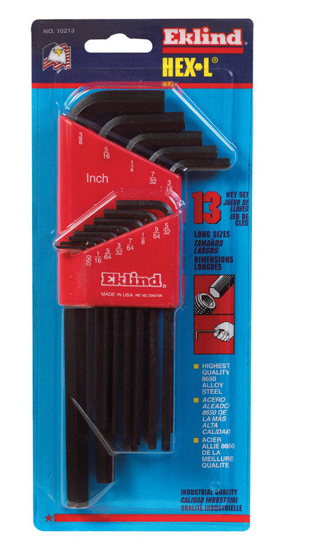 EKLIND - Eklind Hex-L .050 to 3/8 in. SAE Long Arm Hex L-Key Set 13 pc