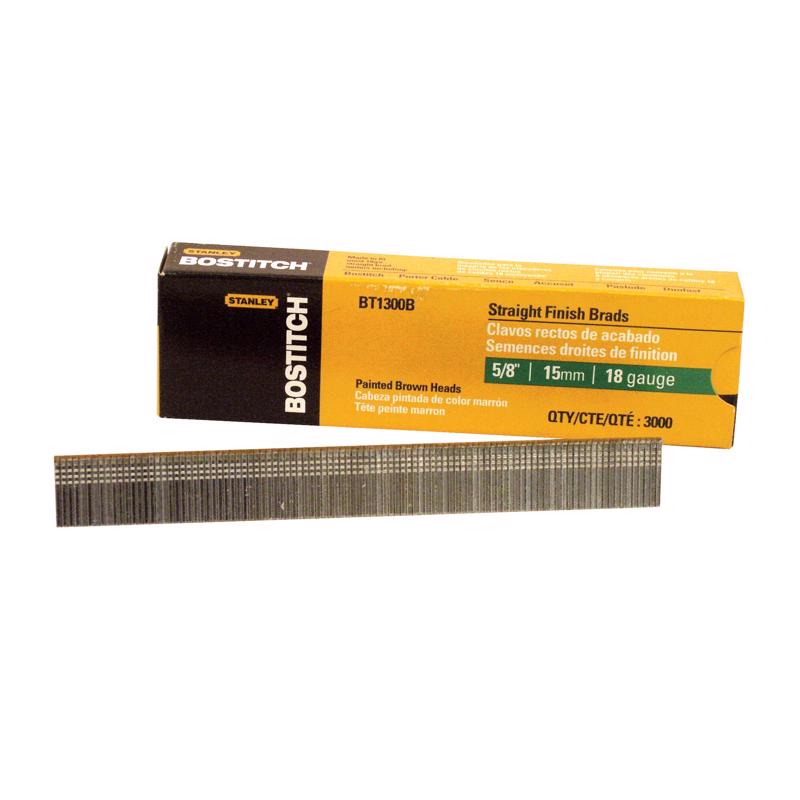 STANLEY BOSTITCH - Bostitch 3/4 in. 18 Ga. Straight Strip Galvanized Brad Nails 3000 pk