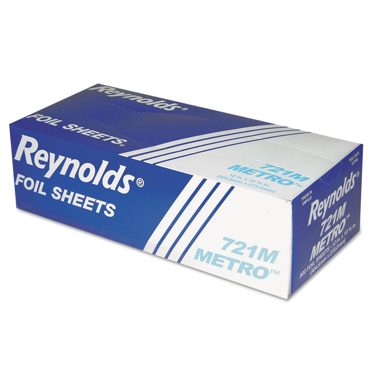 Reynolds Wrap - Metro Pop-Up Aluminum Foil Sheets, 12 x 10.75, Silver, 500/Box, 6/Carton