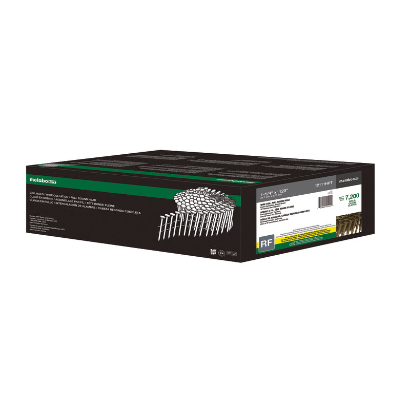 METABO HPT - Metabo HPT 1-1/4 in. Wire Coil Electro Galvanized Roofing Nails 16 deg 7200 pk