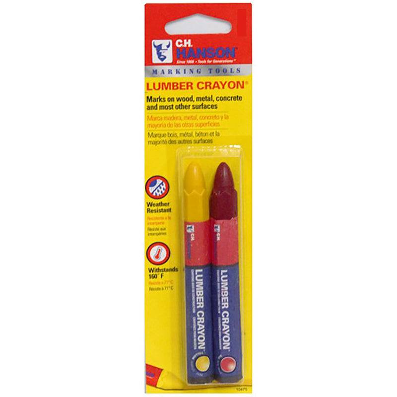 C.H. HANSON - C.H. Hanson CH Hanson 4-1/4 in. L Lumber Crayon Set Red/Yellow 2 pc