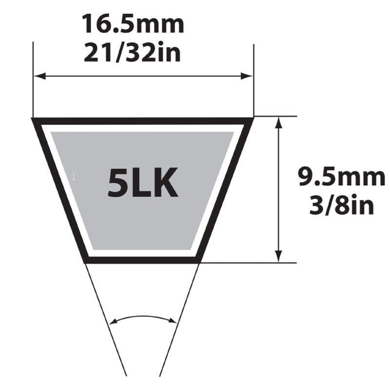 MITSUBOSHI - Mitsuboshi Super KB 5LK970 V-Belt 0.63 in. W X 97 in. L For Riding Mowers