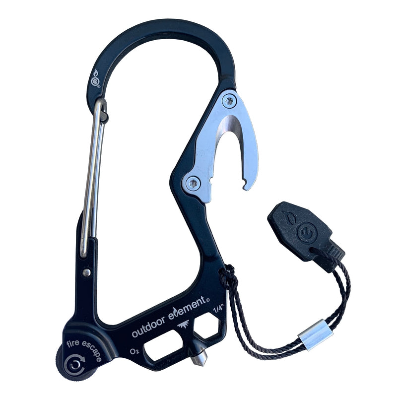 OUTDOOR ELEMENT - Outdoor Element Fire Escape Black Carabiner Multi Tool