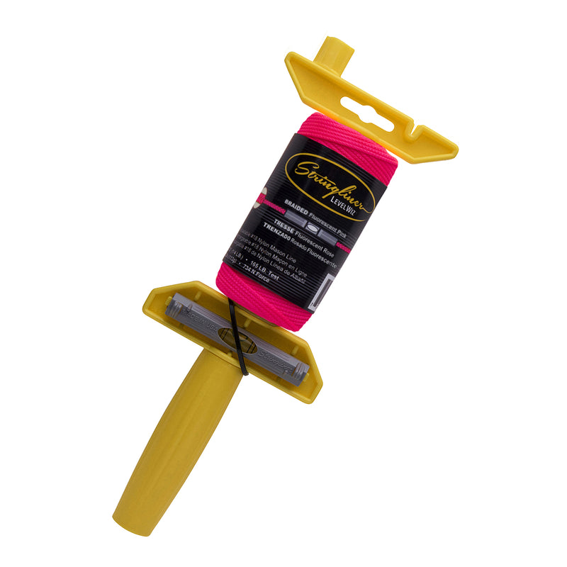 STRINGLINER - Stringliner LevelWiz Mason's Line and Reel 250 ft. Fluorescent Pink Fine Braided Line