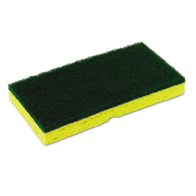 Continental - Medium-Duty Scrubber Sponge, 3.13 x 6.25, 0.88 Thick, Yellow/Green, 5/Pack, 8 Packs/Carton