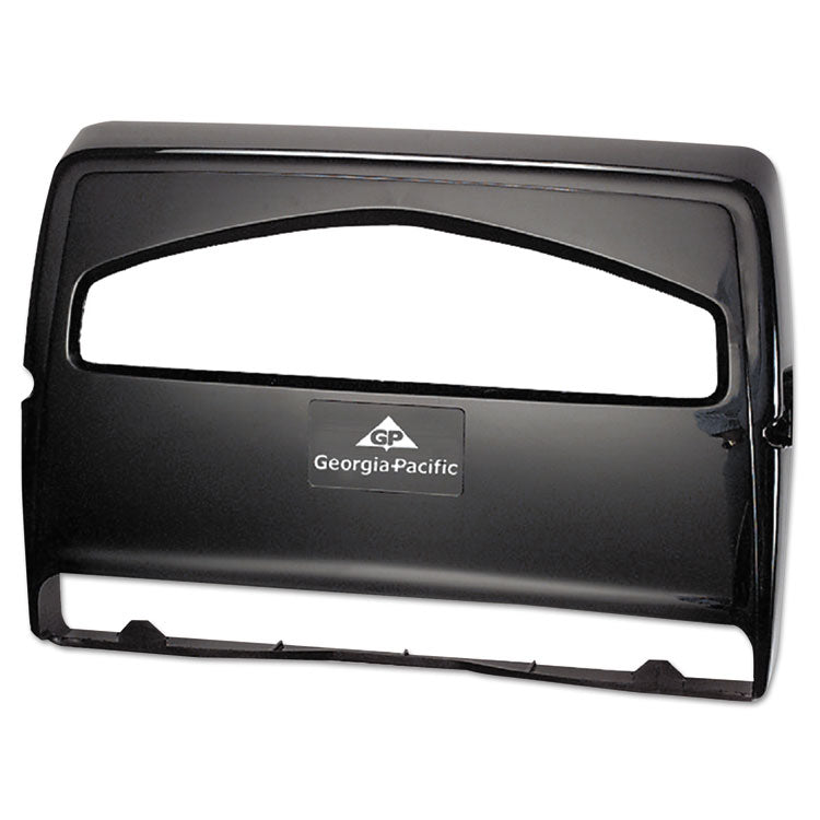 Georgia Pacific Professional - Safe-T-Gard Toilet Seat Cover Dispenser, Half-Fold, 16.38 x 2.5 x 11.75, Black