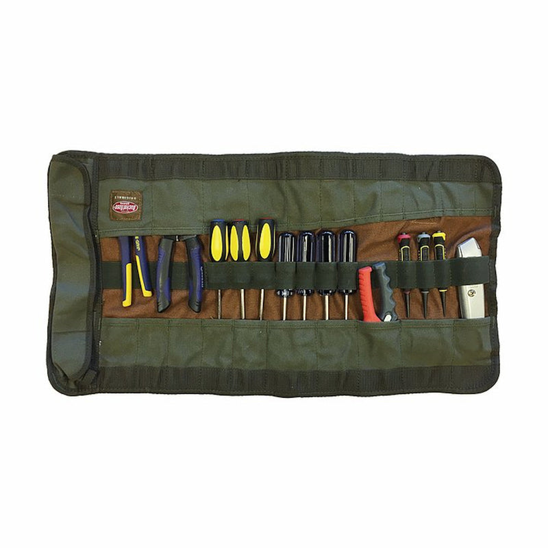 BUCKET BOSS - Bucket Boss 26 in. W X 14.5 in. H Canvas Tool Roll Pouch 25 pocket Green 1 pc