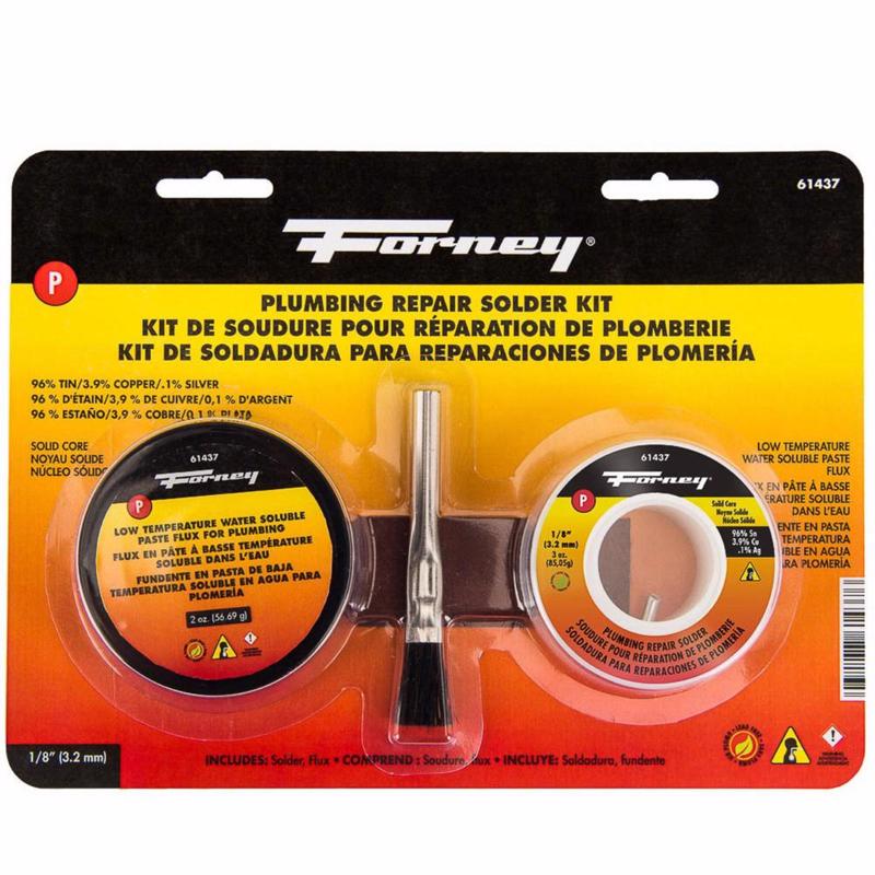 FORNEY - Forney 3 oz Lead-Free Plumbing Solder Kit 0.13 in. D Tin/Copper/Silver 96/3.9/0.1 3 pc