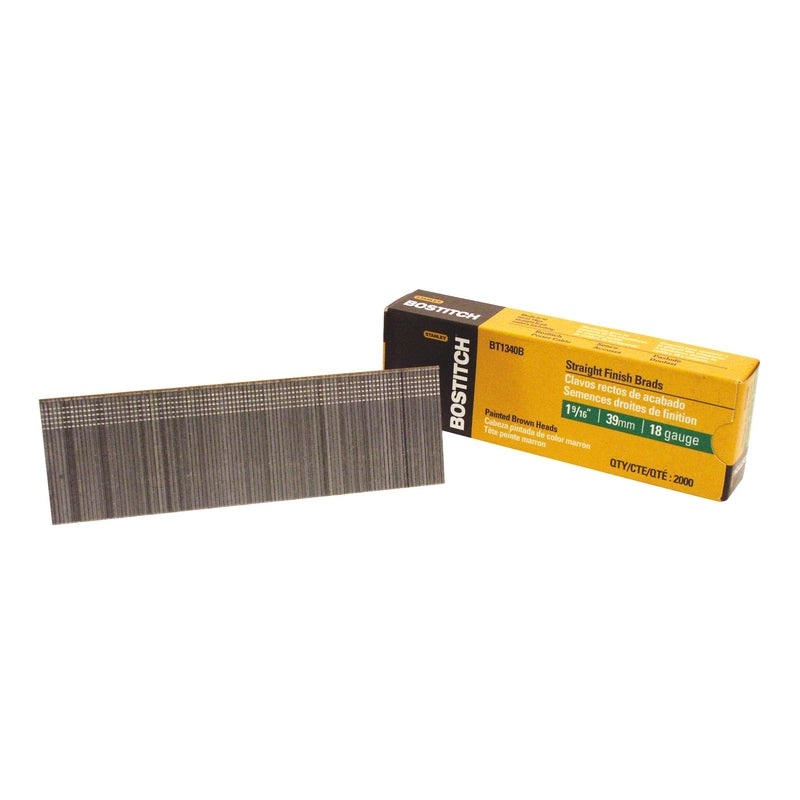 STANLEY BOSTITCH - Bostitch 1-9/16 in. 18 Ga. Straight Strip Coated Brad Nails 2000 pk
