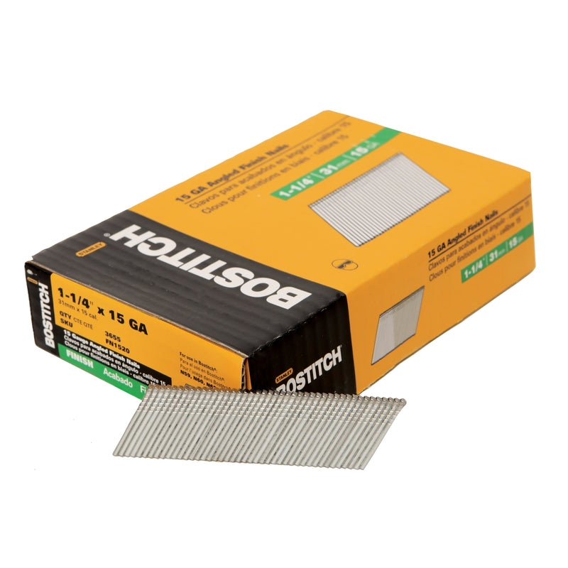 STANLEY BOSTITCH - Bostitch 1-1/4 in. 15 Ga. Angled Strip Coated Finish Nails 3655 pk