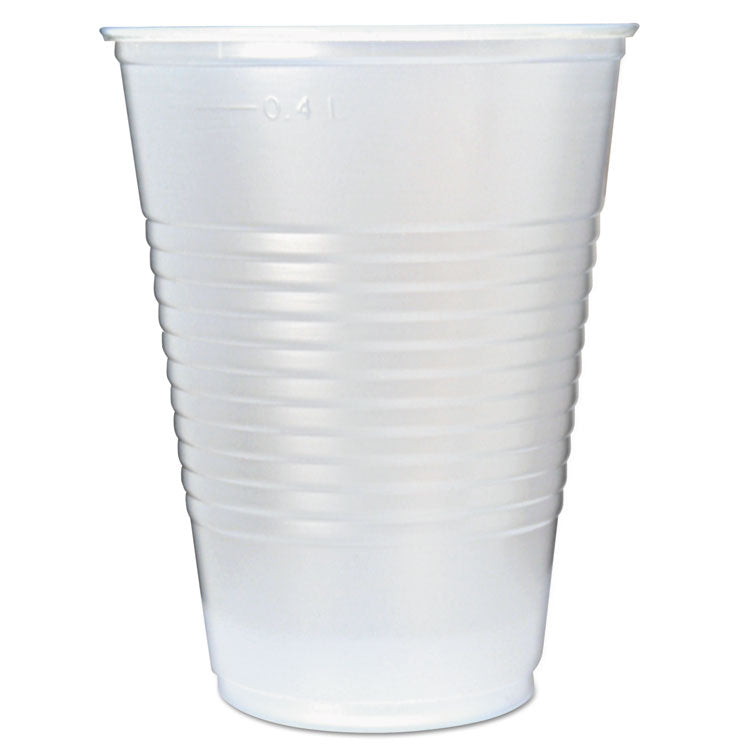 Fabri-Kal - RK Ribbed Cold Drink Cups, 16 oz, Translucent, 50/Sleeve, 20 Sleeves/Carton