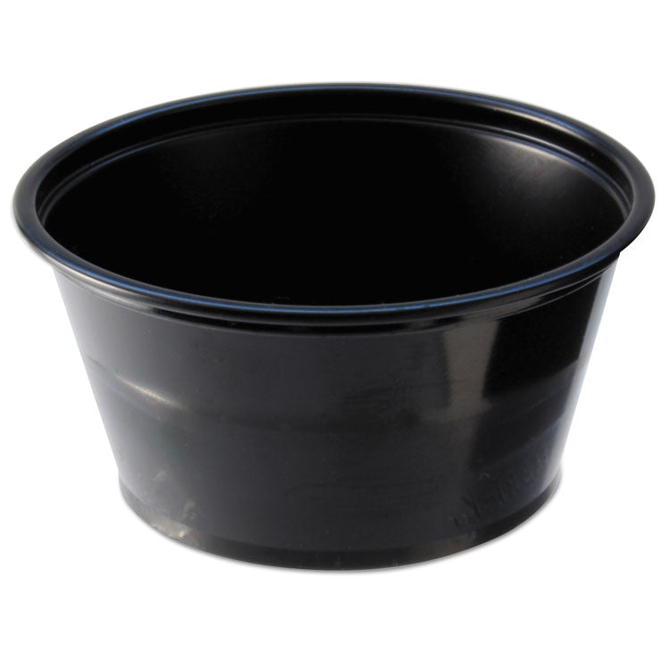 Fabri-Kal - Portion Cups, 2 oz, Black, 250/Sleeve, 10 Sleeves/Carton