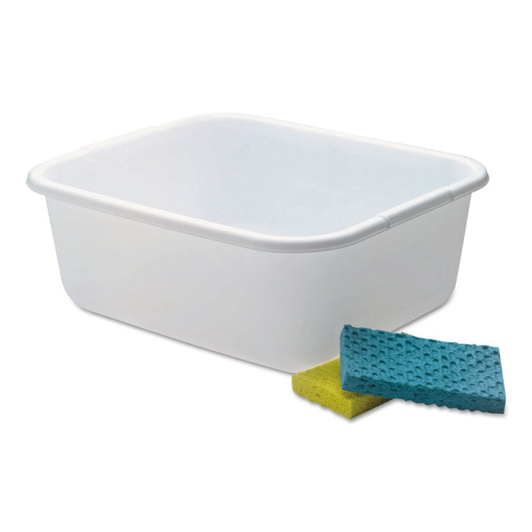 Rubbermaid - Microban Dishpan, 4.5 gal, 14.5" x 12.5" x 5.7", White, 6/Carton