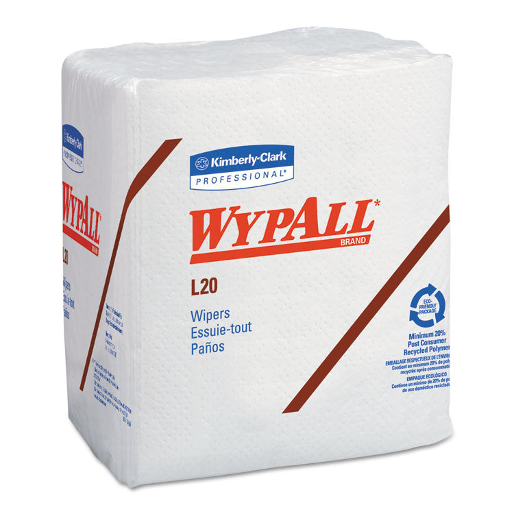 WypAll - L20 Towels, 1/4 Fold, 4-Ply, 12.5 x 13, White, 68/Pack, 12/Carton
