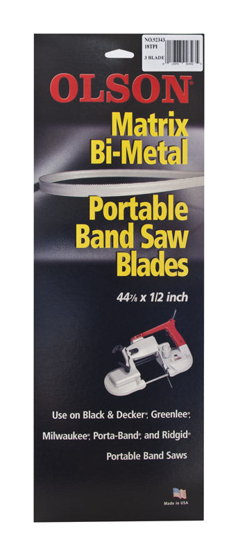 OLSON - Olson 44.9 in. L X 0.5 in. W Bi-Metal Portable Band Saw Blade 18 TPI Regular teeth 1 pk