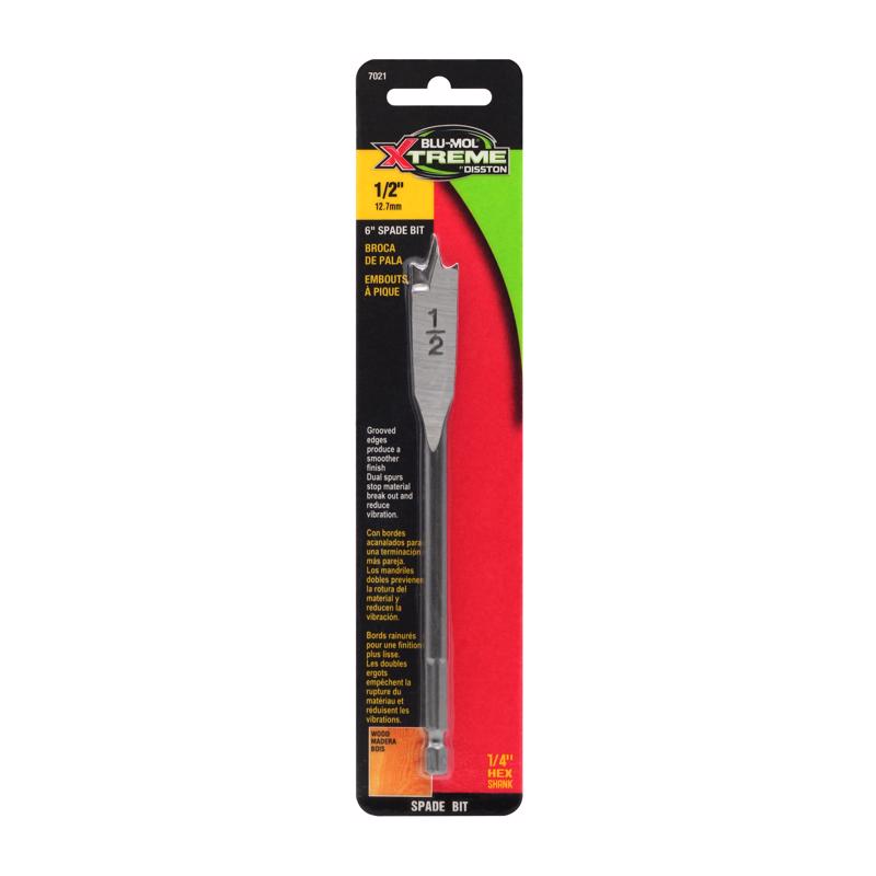 BLU-MOL XTREME - Blu-Mol Xtreme 1/2 in. X 6 in. L Carbon Steel Spade Bit Hex Shank 1 pk