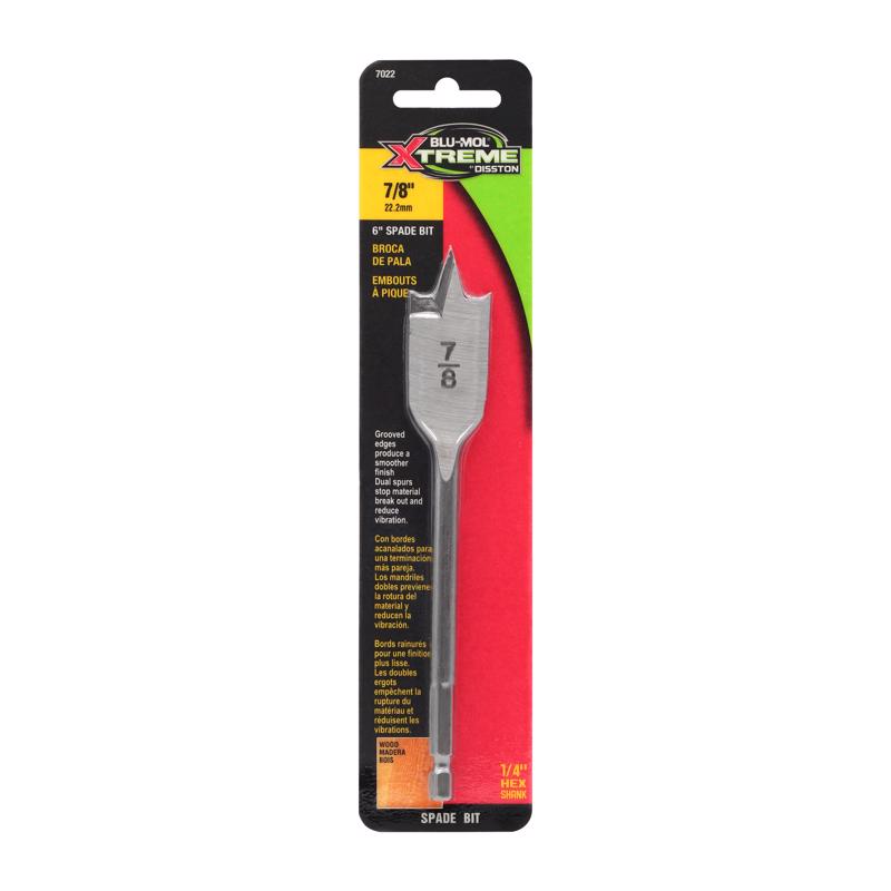 BLU-MOL XTREME - Blu-Mol Xtreme 7/8 in. X 6 in. L Carbon Steel Spade Bit Hex Shank 1 pk
