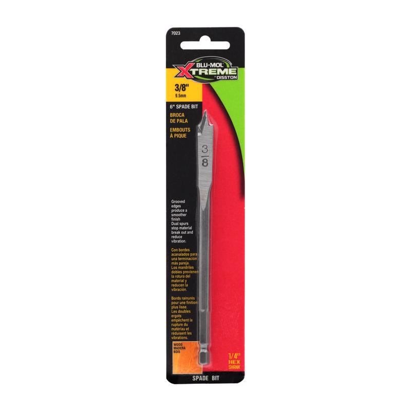 BLU-MOL XTREME - Blu-Mol Xtreme 3/8 in. X 6 in. L Carbon Steel Spade Bit Hex Shank 1 pk