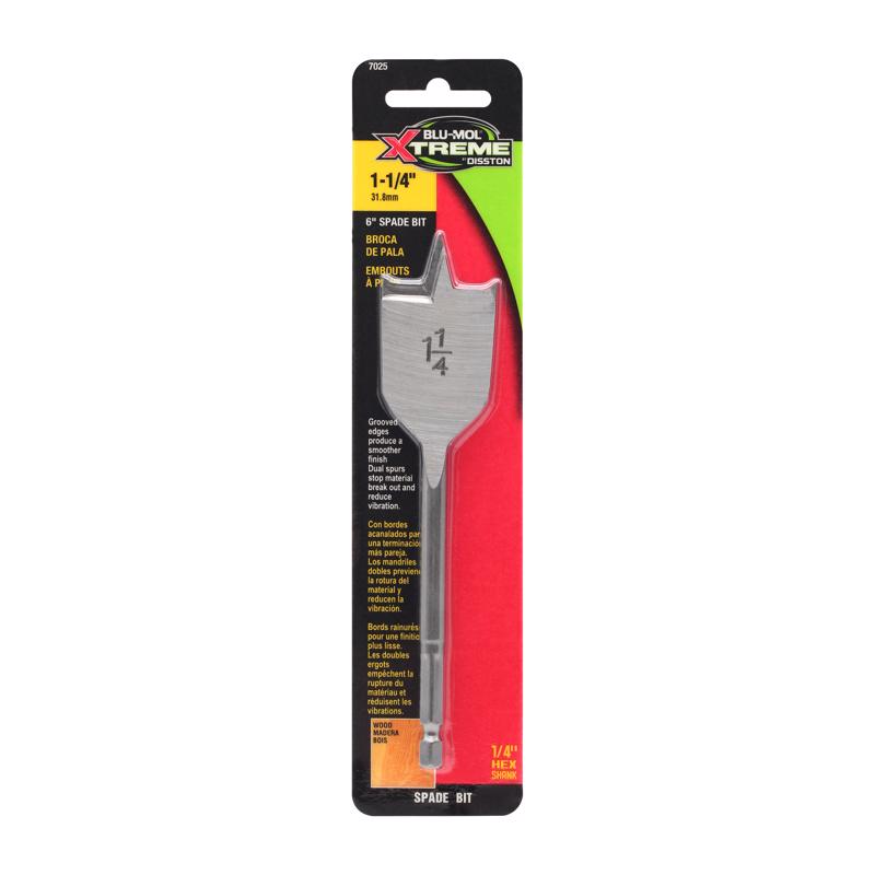 BLU-MOL XTREME - Blu-Mol Xtreme 1-1/4 in. X 6 in. L Carbon Steel Spade Bit Hex Shank 1 pk
