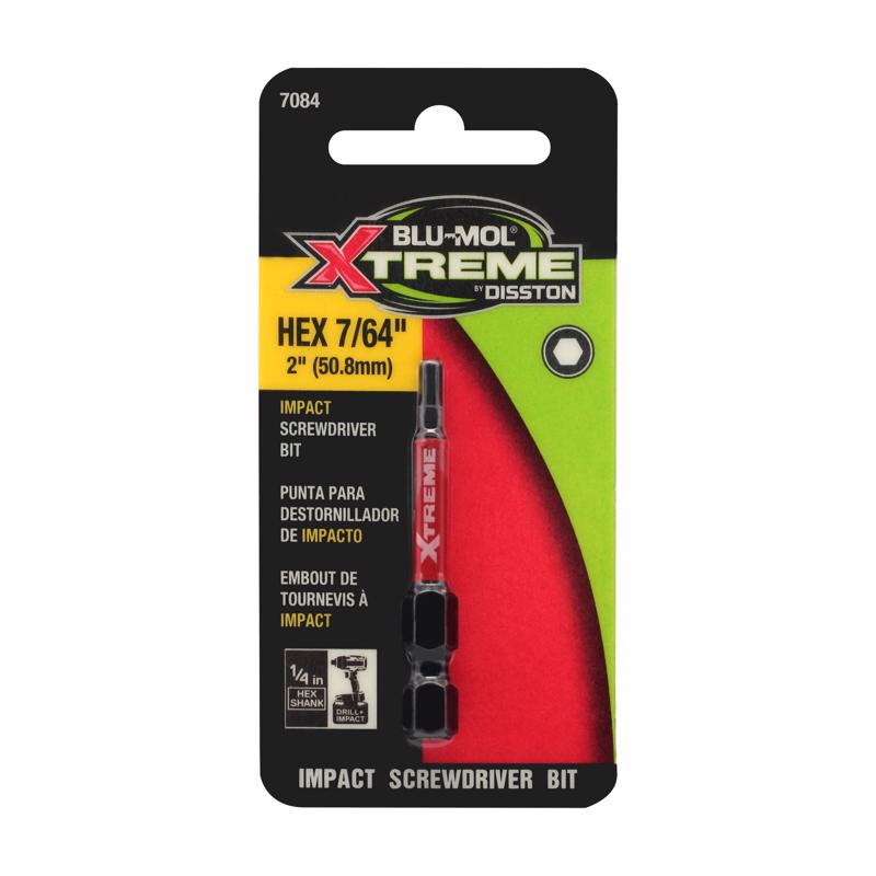 BLU-MOL XTREME - Blu-Mol Xtreme Hex 7/64 in. X 2 in. L Screwdriver Bit S2 Tool Steel 2 pc