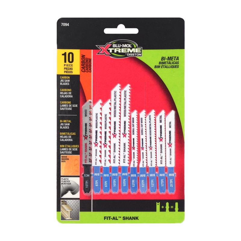 BLU-MOL XTREME - Blu-Mol Xtreme Bi-Metal Universal Jig Saw Blade Set 10 pc
