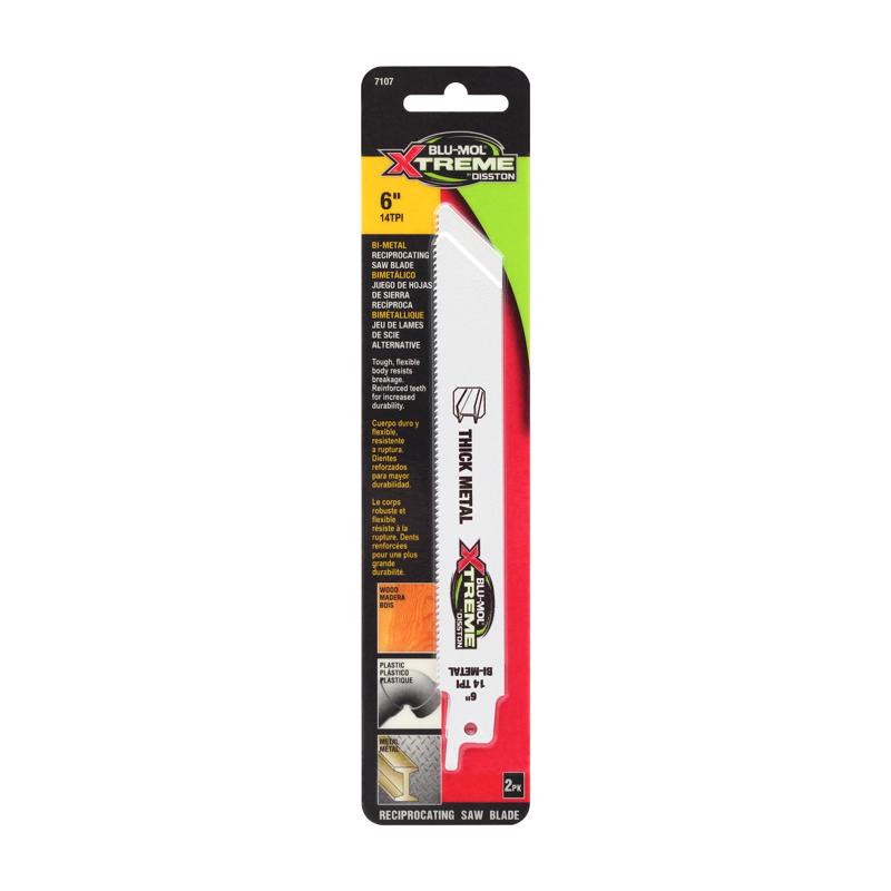 BLU-MOL XTREME - Blu-Mol Xtreme 6 in. Bi-Metal Reciprocating Blade 14 TPI 1 pk