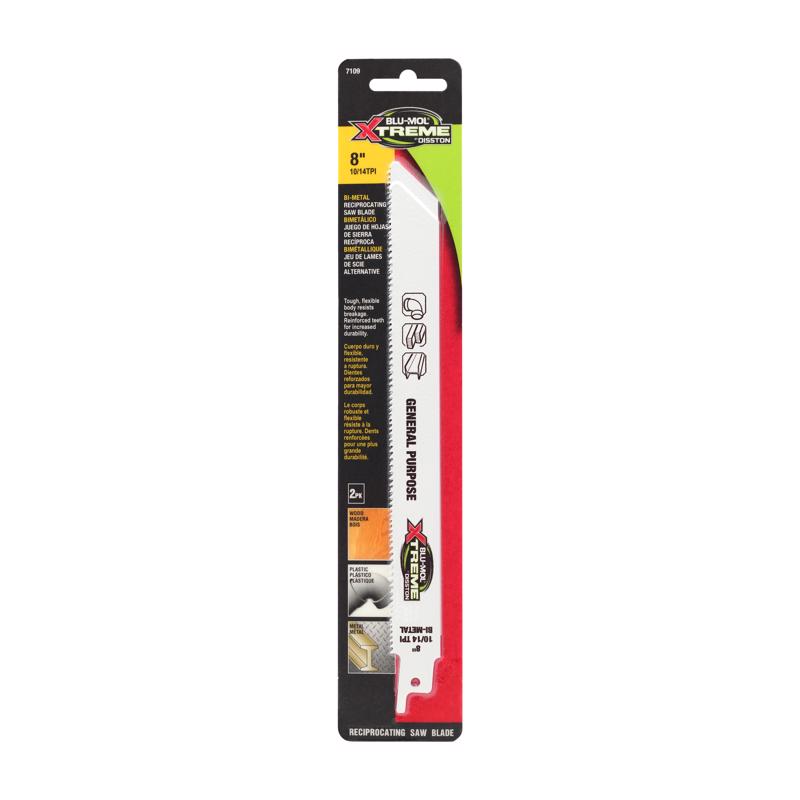 BLU-MOL XTREME - Blu-Mol Xtreme 8 in. Bi-Metal Reciprocating Saw Blade 10/14 TPI 1 pk