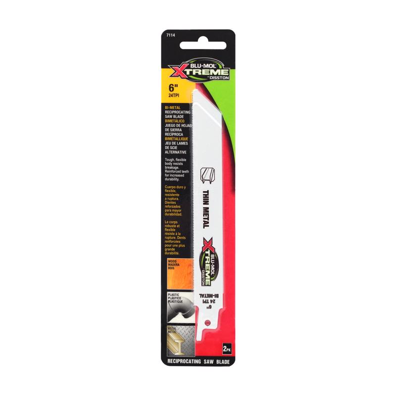 BLUMOL - Blu-Mol Xtreme 6 in. Bi-Metal Reciprocating Saw Blade 24 TPI 1 pk