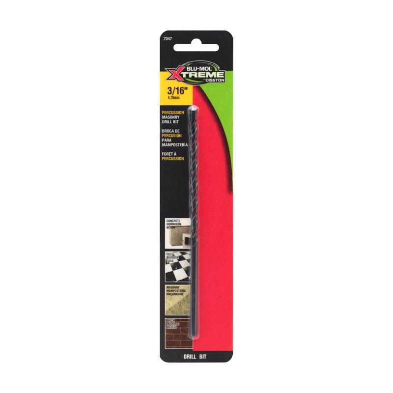 DISSTON - Disston Blu-Mol Xtreme 3/16 in. X 6 in. L Carbide Tipped Masonry Drill Bit Straight Shank 1 pk
