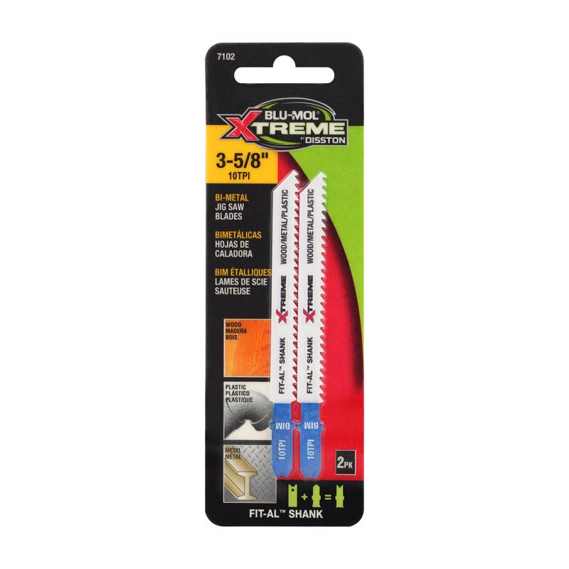 BLU-MOL XTREME - Blu-Mol Xtreme 3-5/8 in. Bi-Metal Universal Jig Saw Blade 10 TPI 2 pk