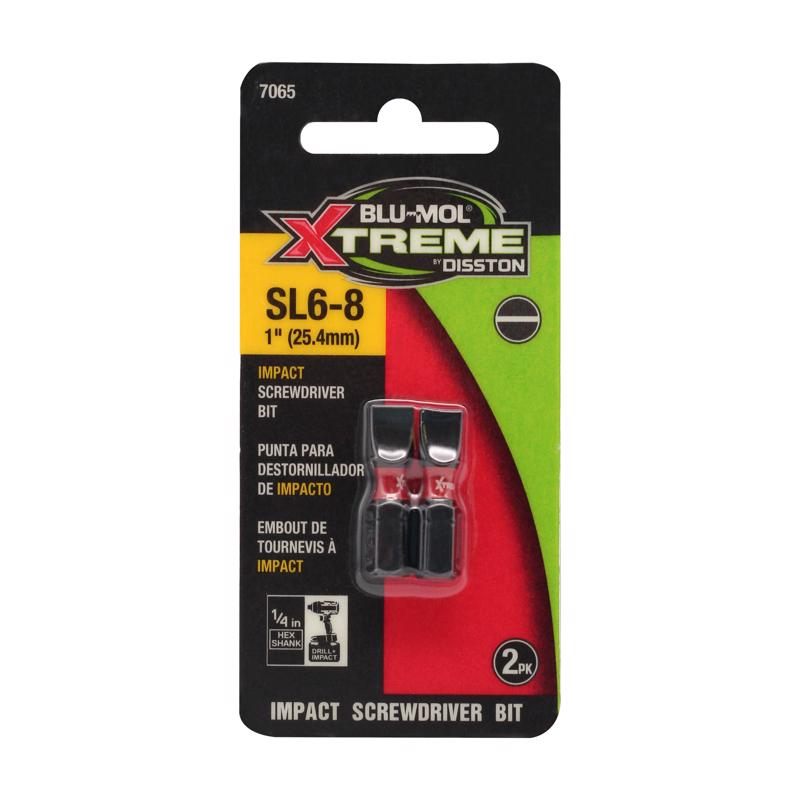 BLU-MOL XTREME - Blu-Mol Xtreme Slotted 6-8 X 1 in. L Screwdriver Bit S2 Tool Steel 2 pc