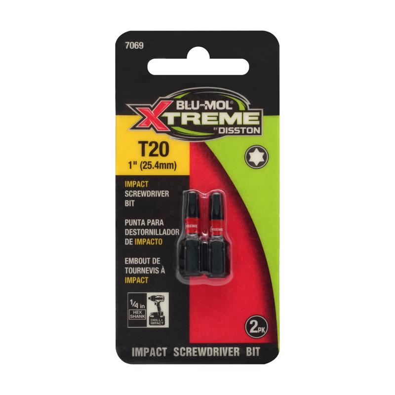 BLU-MOL XTREME - Blu-Mol Xtreme Torx 20 X 1 in. L Screwdriver Bit S2 Tool Steel 2 pc
