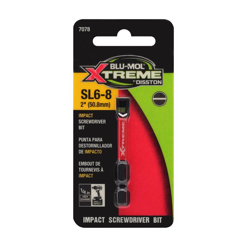 BLU-MOL XTREME - Blu-Mol Xtreme Slotted 6-8 X 2 in. L Screwdriver Bit S2 Tool Steel 2 pc