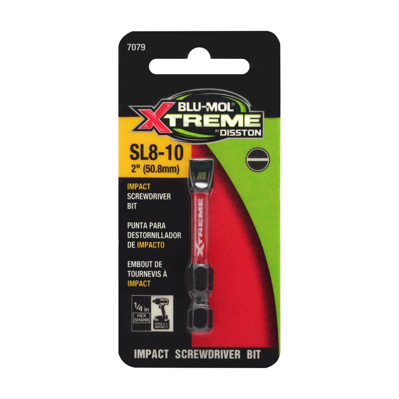 BLU-MOL XTREME - Blu-Mol Xtreme Slotted 8-10 X 2 in. L Screwdriver Bit S2 Tool Steel 2 pc