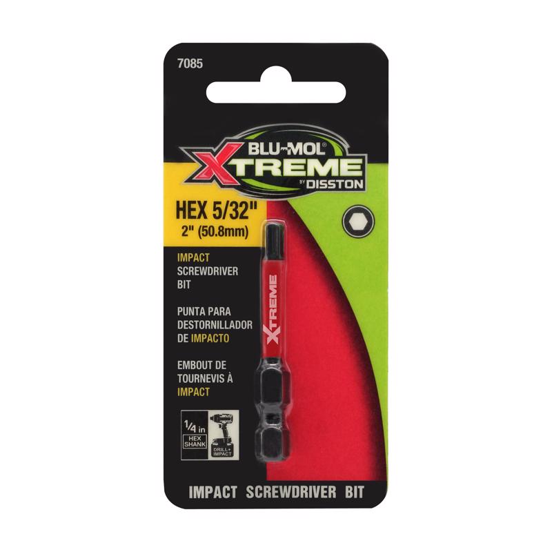 BLU-MOL XTREME - Blu-Mol Xtreme Hex 5/32 in. X 2 in. L Screwdriver Bit S2 Tool Steel 1 pc
