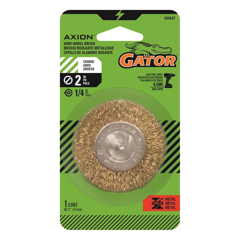 GATOR - Gator 2 in. Coarse Crimped Wire Wheel Brush Brass Coated Steel 4500 rpm 1 pc