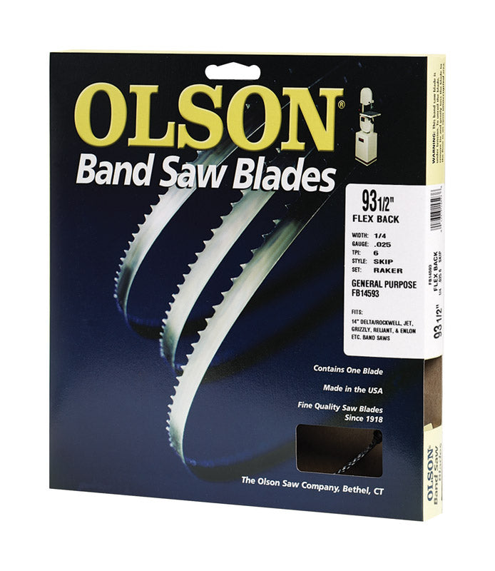OLSON - Olson 93.5 in. L X 0.3 in. W Carbon Steel Band Saw Blade 6 TPI Skip teeth 1 pk