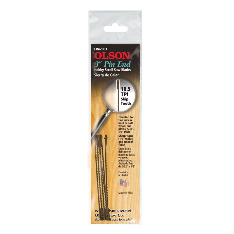 OLSON - Olson 3 in. Carbon Steel Scroll Saw Blade 18.5 TPI 6 pk