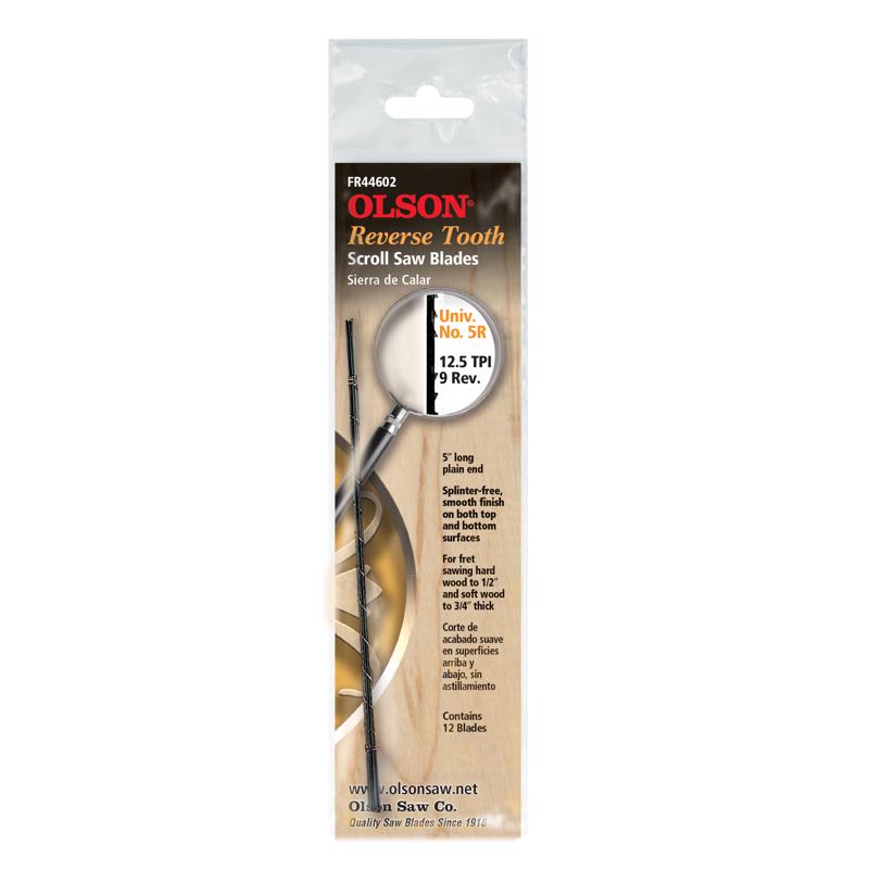 OLSON - Olson 5 in. Carbon Steel Scroll Saw Blade 12.5 TPI 12 pk