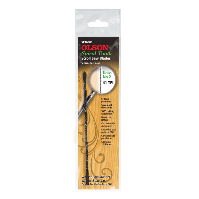 OLSON - Olson 5 in. Carbon Steel Scroll Saw Blade 41 TPI 12 pk