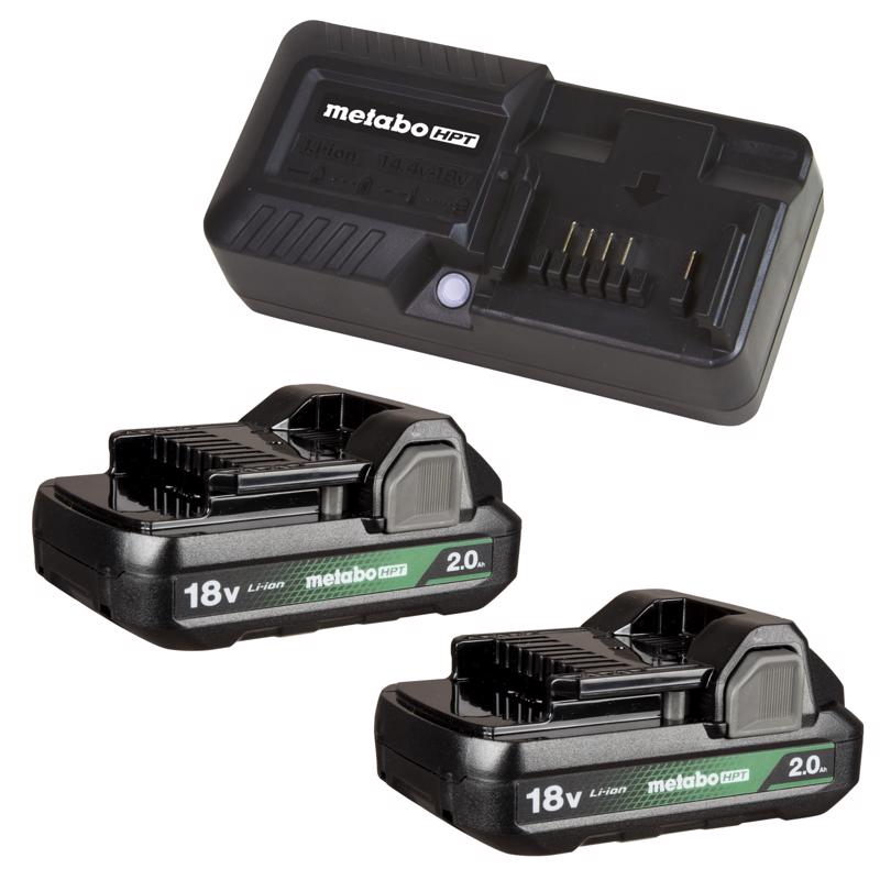 METABO HPT - Metabo HPT 18V 2 Ah Lithium-Ion Battery and Charger Starter Kit 3 pc