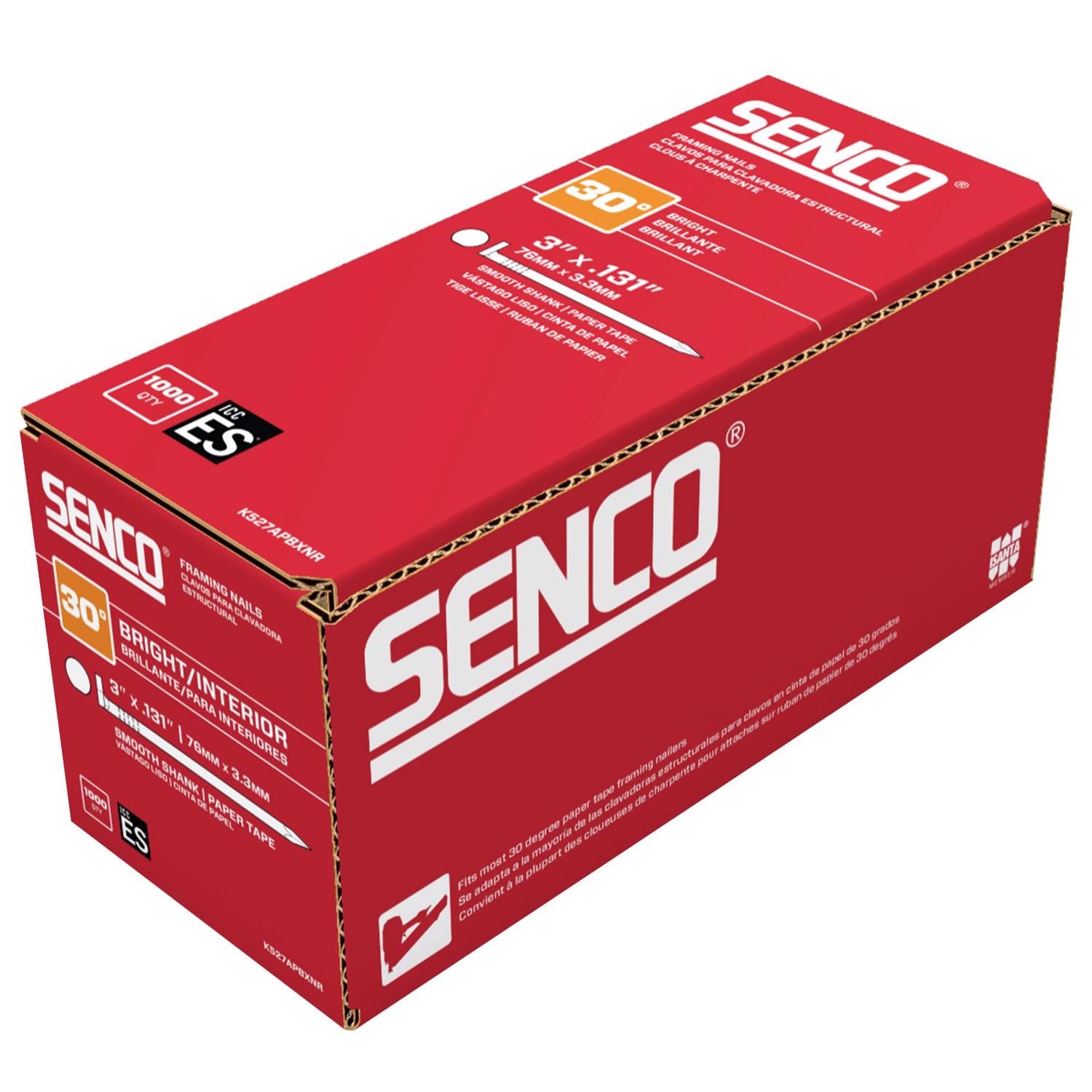Senco ProHead 3 in. Framing Bright Steel Nail Diamond Head - Case of 3
