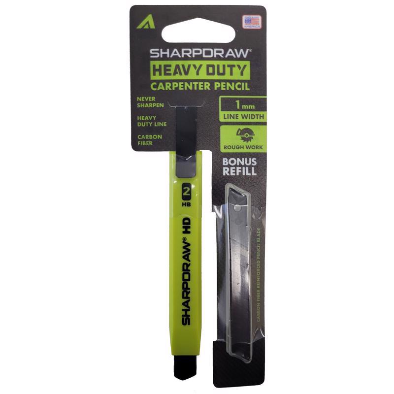 C.H. HANSON - C.H. Hanson SharpDraw 7 in. L Mechanical Carpenter Pencil w/refill Snap-Off Pencil Blade Green 1 pc