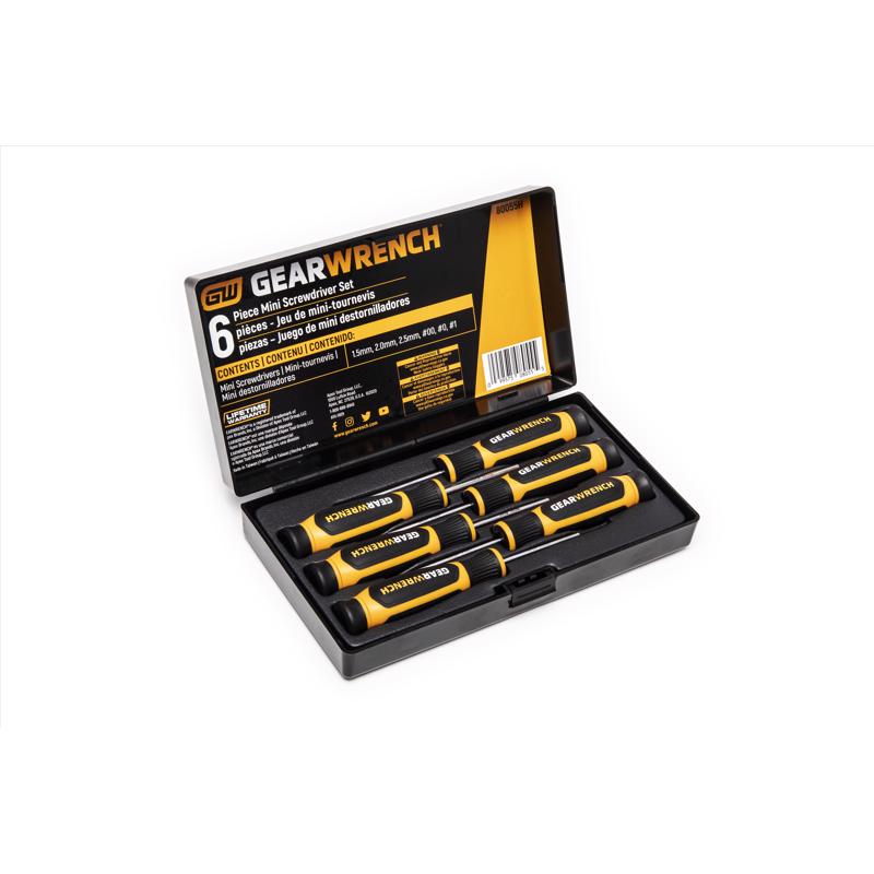GEARWRENCH - Gearwrench Phillips/Slotted Mini Screwdriver Set 6 pc