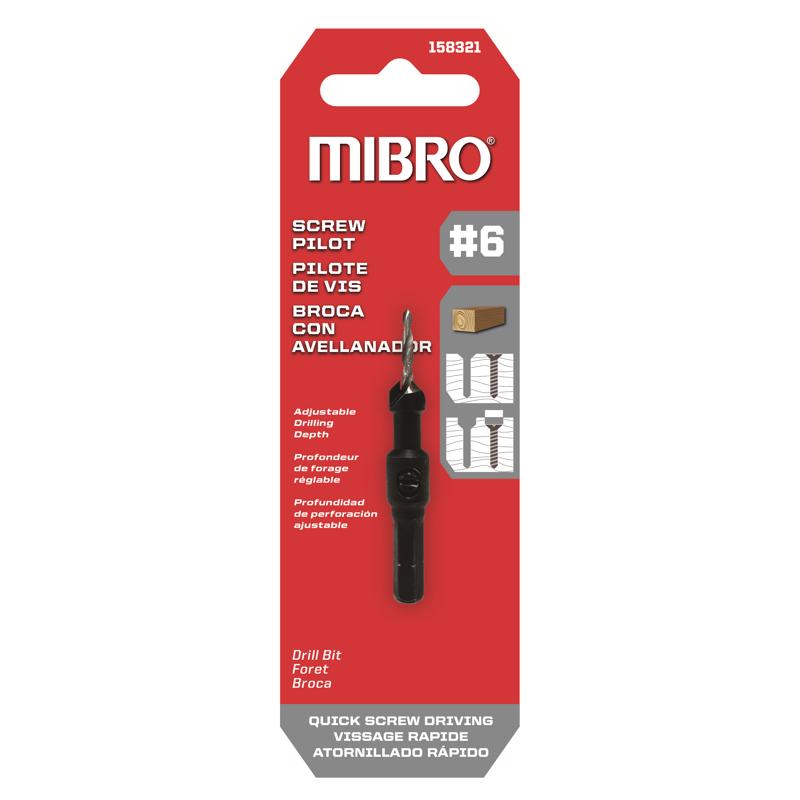 RICHELIEU - Richelieu Mibro #6 Steel Screw Pilot Drill Bit Straight Shank 1 pk