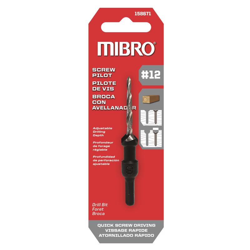 RICHELIEU - Richelieu Mibro #12 Steel Screw Pilot Drill Bit Straight Shank 1 pk
