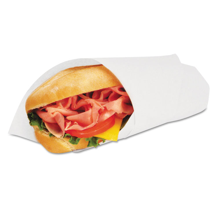 Bagcraft - Grease-Resistant Paper Wraps and Liners, 14 x 14, White, 1,000/Box, 4 Boxes/Carton