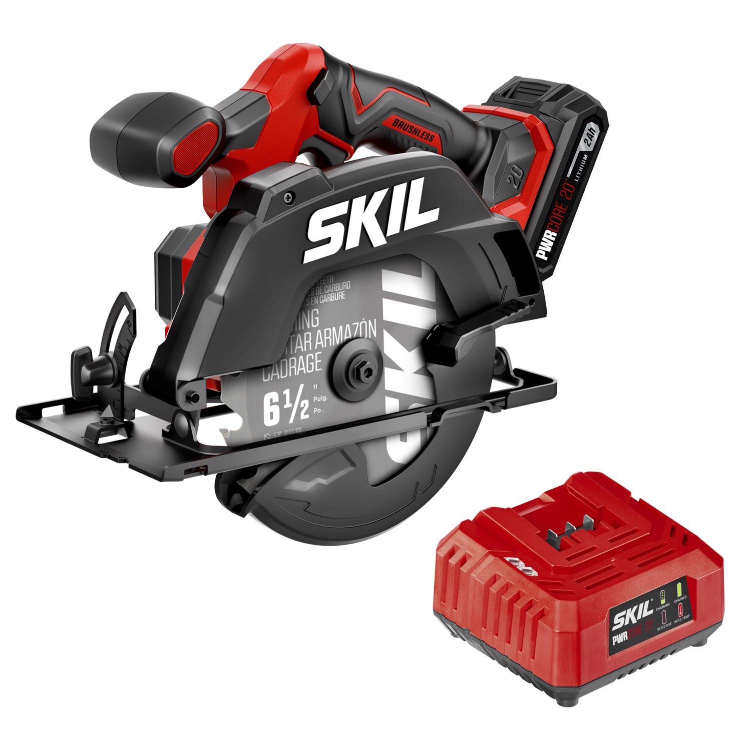 SKIL 20V PWR Core 6-1/2 in. Cordless Brushless Circular Saw Kit (Battery & Charger)